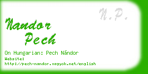nandor pech business card
